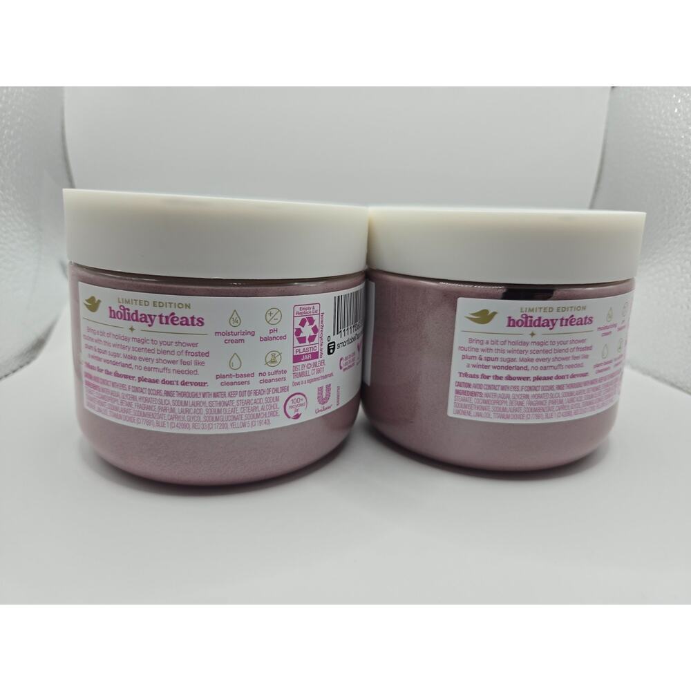 Dove Limited Edition Holiday Treat Frosted Plum Berry 2pk Body Scrub- New - Picture 3 of 3
